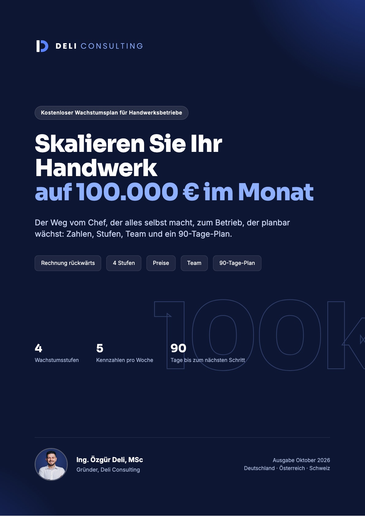 Titelseite: Skalieren Sie Ihr Handwerk auf 100.000 € im Monat
